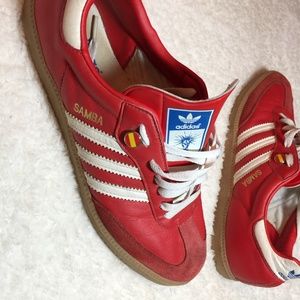 adidas samba red suede